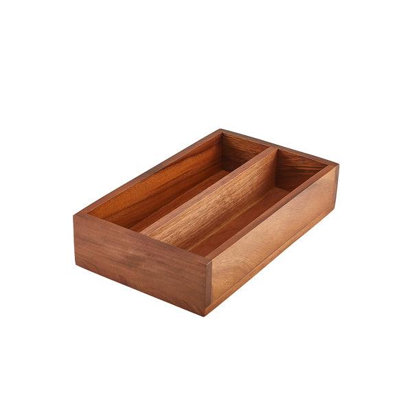 GenWare Acacia Wood 2 Compartment Cutlery Tray - BESPOKE 77