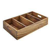 Acacia Wood 4 Compartment Cutlery Tray - BESPOKE 77