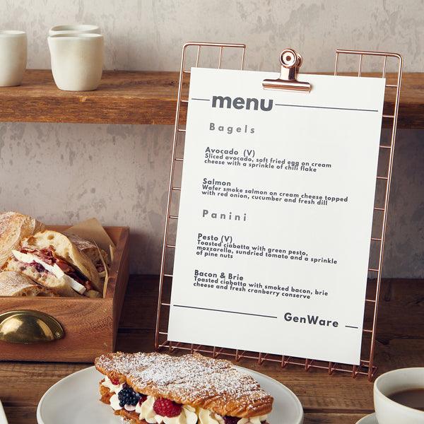 GenWare Copper Wire A4 Menu Holder - BESPOKE 77