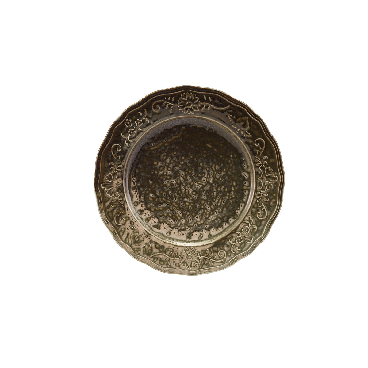 Reverie Ivy porcelain winged plate 30cm with ornate embossed edges
