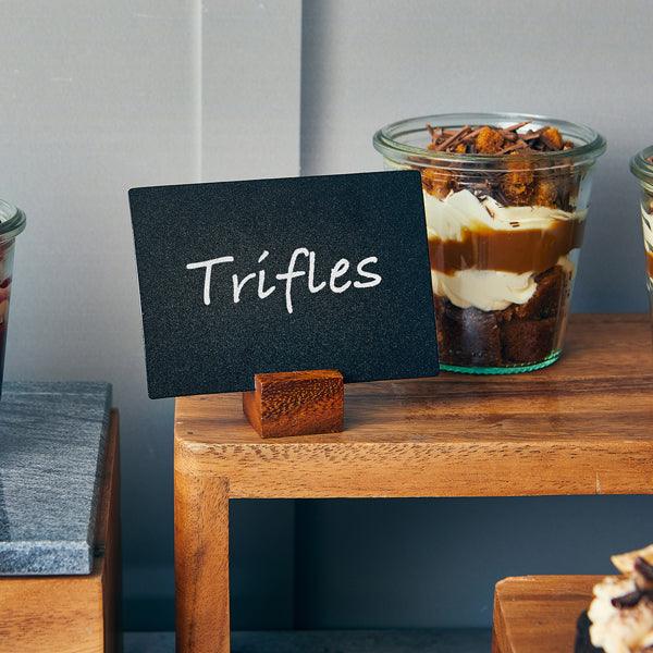 Acacia Wood Sign Holder 3 x 3 x 2cm - BESPOKE 77