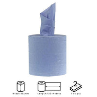 Jantex Centrefeed Blue Rolls 2-PLY 120m - BESPOKE 77