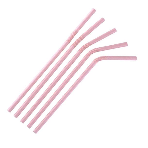 Fiesta Compostable Bendy Paper Straws Pink - BESPOKE 77