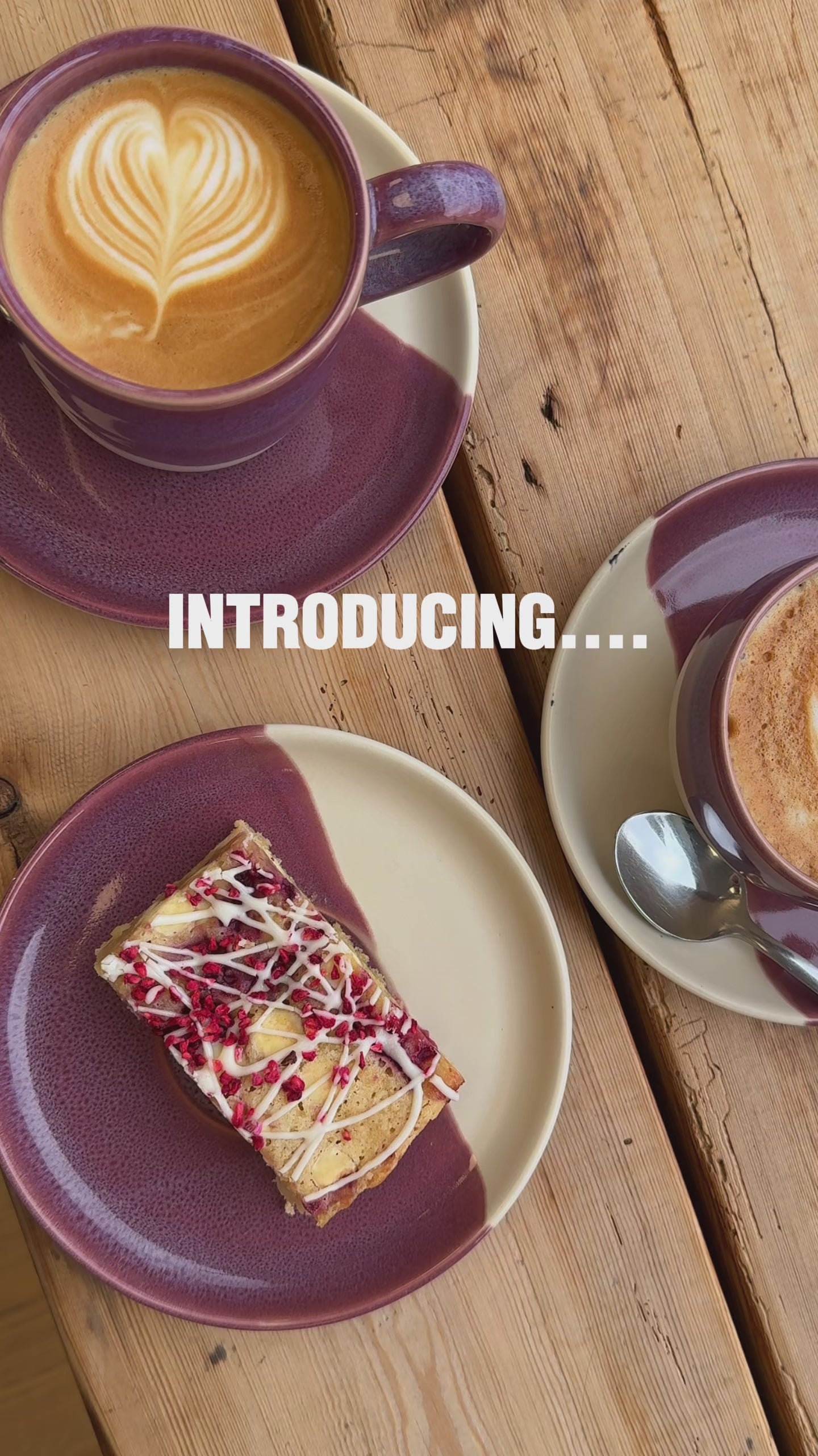 Load video: Californian Purple Shoreline Stoneware Latte Mug 325ml/11oz