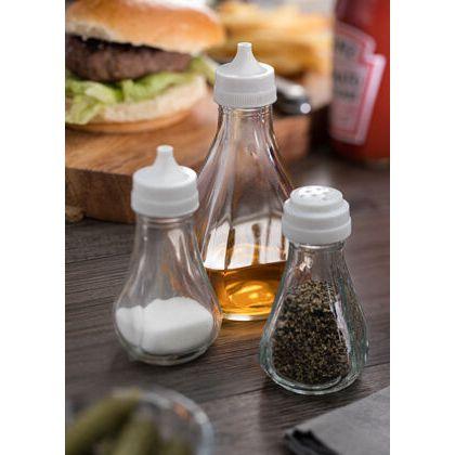 Glass Salt & Pepper Pot With White Plastic Top - BESPOKE77