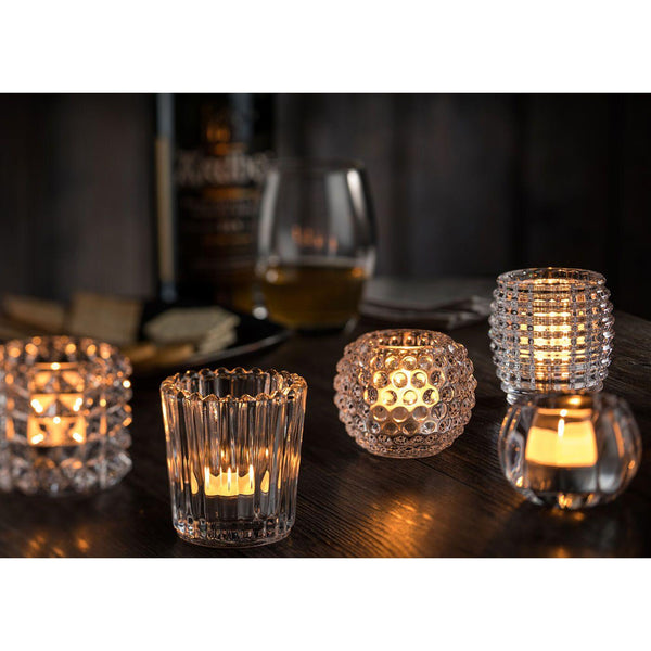 Large Ribbed Glass Clear Nightlight Holder - BESPOKE77