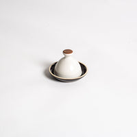 Mocha Brown Hazelnut Base With Matte White Dome Butter Dish (45ml) - BESPOKE77