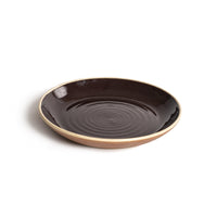 Mocha Brown Hazelnut 23cm Swirl Plate With Tan Edge - BESPOKE77