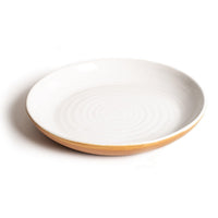 Natural White With Hazelnut Base 26cm Swirl Plate - BESPOKE77