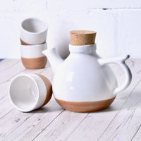 Natural White with Hazelnut Base Teapot 850ml - BESPOKE77