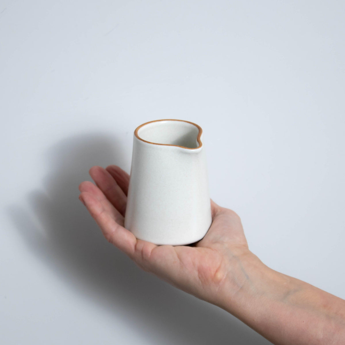 Matte White With Rye Edge Stoneware Sauce Jug 8.5cm (145ml)