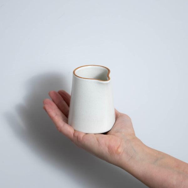 Matte White With Rye Edge Stoneware Sauce Jug 8.5cm (145ml)