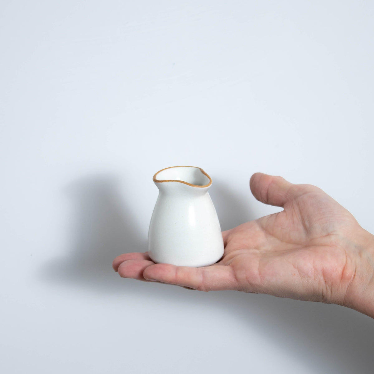 Matte White With Rye Edge Stoneware Small Sauce Jug 6cm H (50ml)