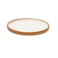 Matte White With Rye Edge Stoneware Flat Plate 17.5cm Dia