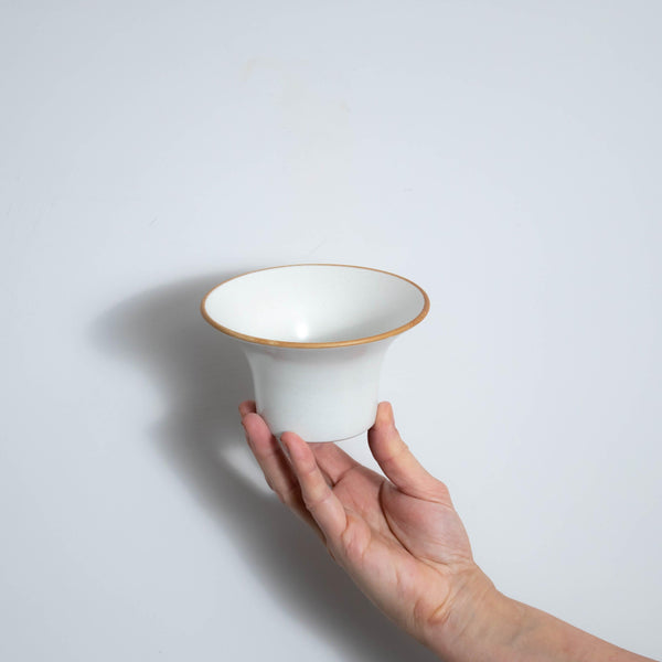 Matte White With Rye Edge Stoneware Flared Bowl 12.5cm Dia