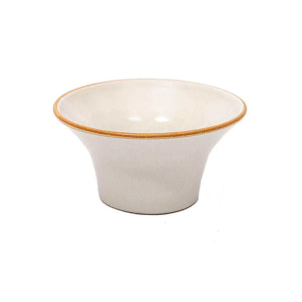 Matte White With Rye Edge Stoneware Flared Bowl 12.5cm Dia