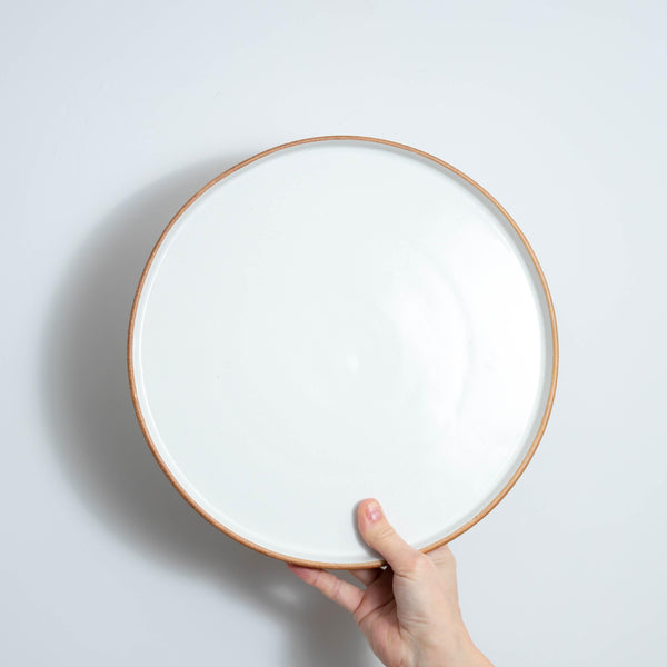 Matte White With Rye Edge Large Flat Stoneware Plate 30cm Dia