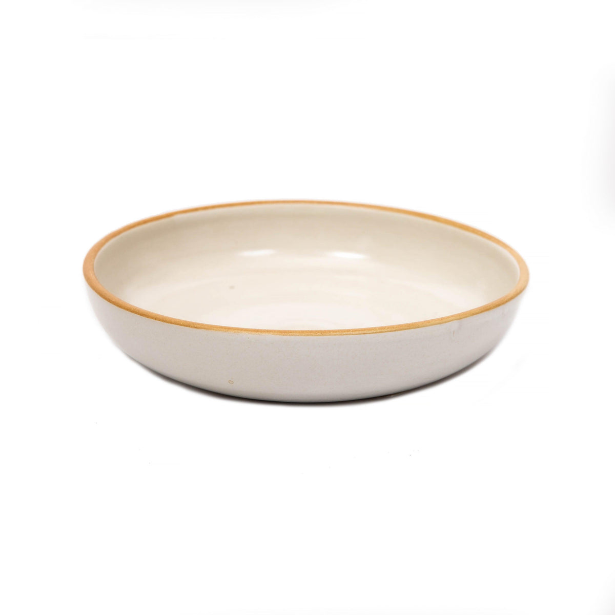 Matte White With Rye Edge Coupe Stoneware Dish - 22cm Dia