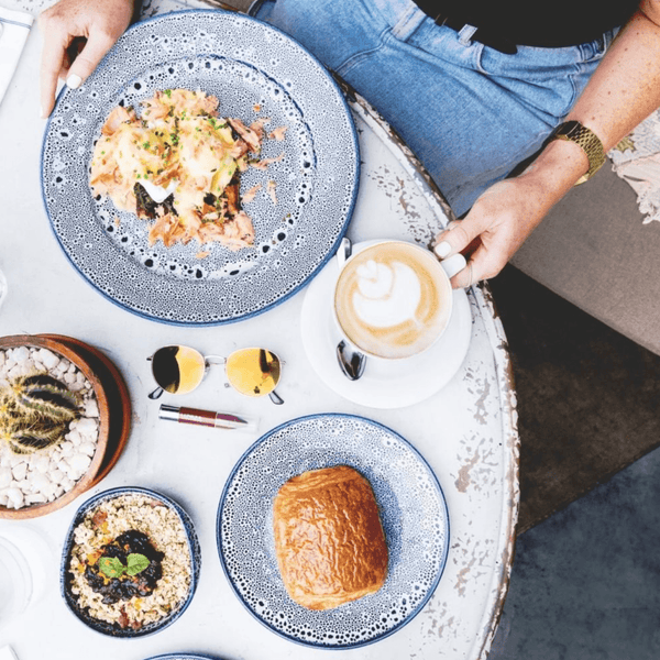 Premium Sapphire Blue Speckled 12 Piece Dinnerware Set - BESPOKE77