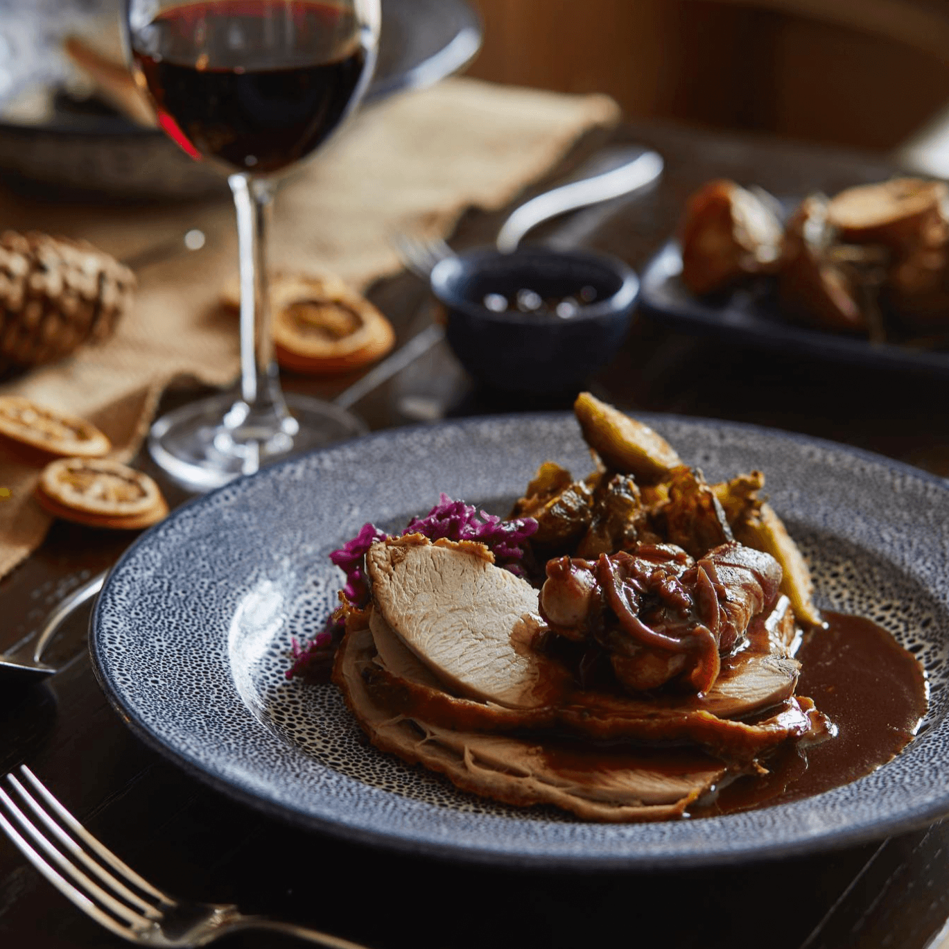 Premium Sapphire Blue Speckled 12 Piece Dinnerware Set - BESPOKE77
