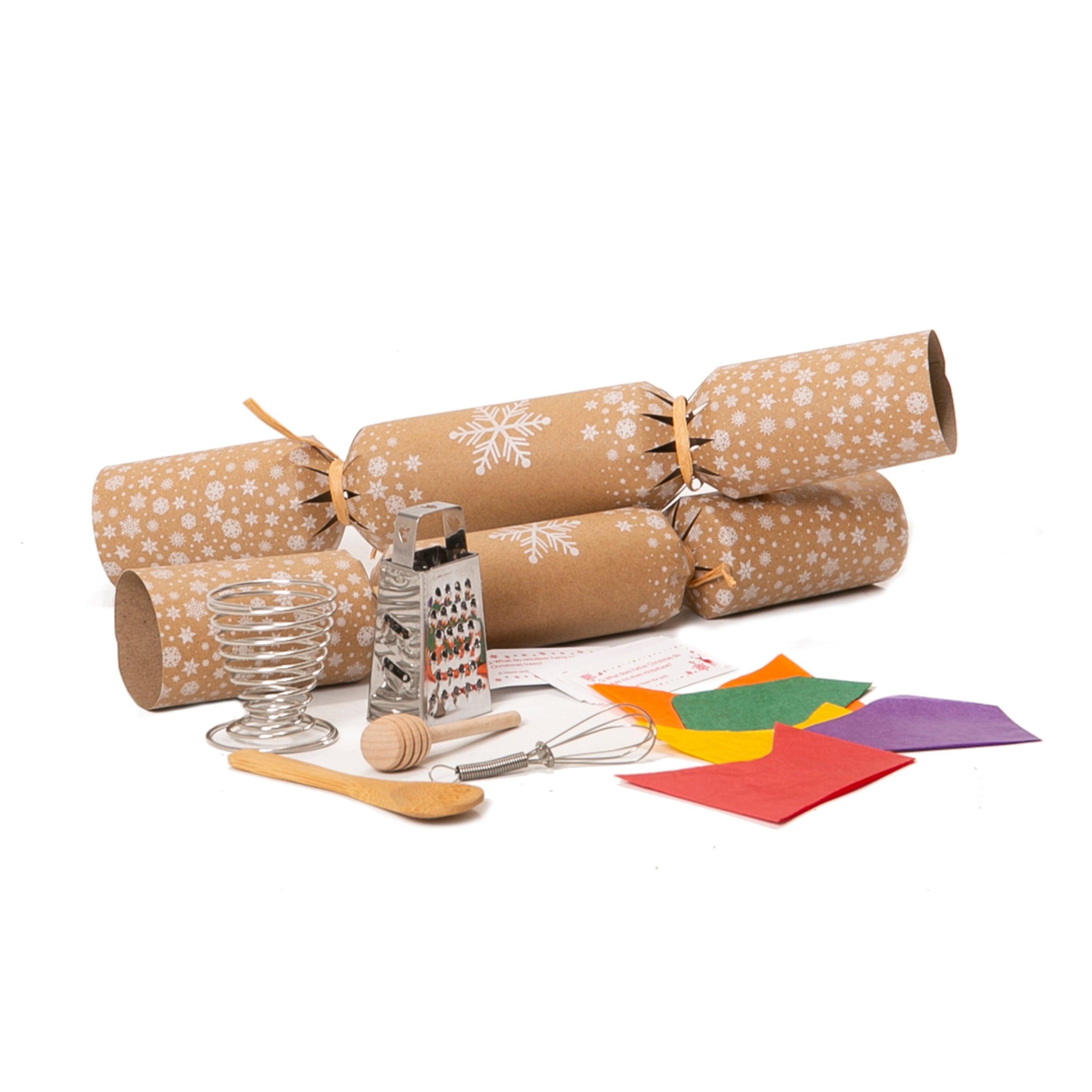 Plastic Free/Eco Friendly Deluxe Snowflake Eco- Friendly Kraft Christmas Crackers 12 Inch - BESPOKE77