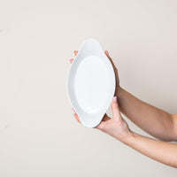 Fresh White Porcelain Oval Eared Dish - BESPOKE77