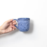 Sapphire Blue Speckled Stoneware Mug 36cl