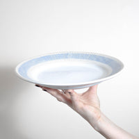 Aqua Ribbed Rim Stoneware Plate 28cm - BESPOKE77