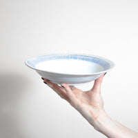 Aqua Ribbed Rim Stoneware Bowl 23cm - BESPOKE77