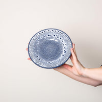 Speckled Sapphire Blue Stoneware 24cm Shallow Bowl With Rim - BESPOKE77