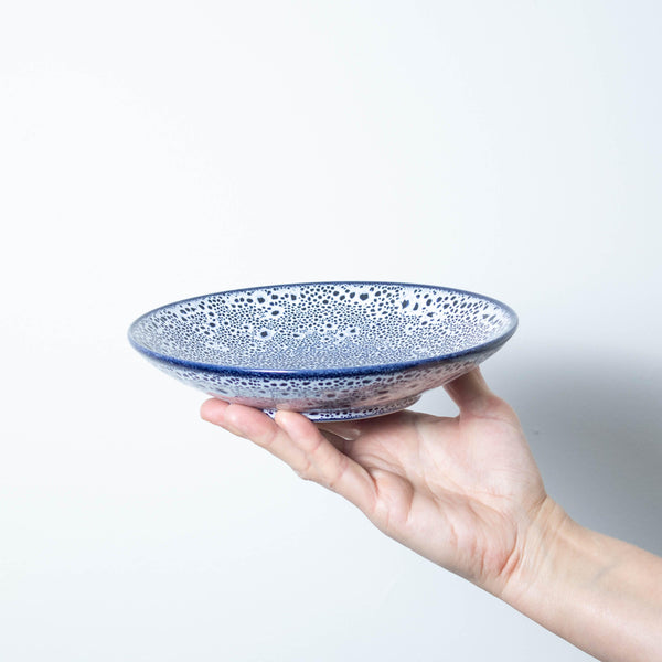 Speckled Sapphire Blue Stoneware 19cm Shallow Side Bowl - BESPOKE77