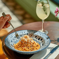 Speckled Sapphire Blue Stoneware 26cm Pasta Bowl With Rim - BESPOKE77