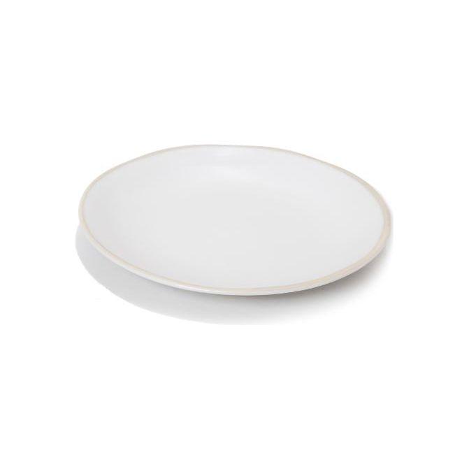 Irregular Shaped White 23cm Plate With Unglazed Edge - BESPOKE77