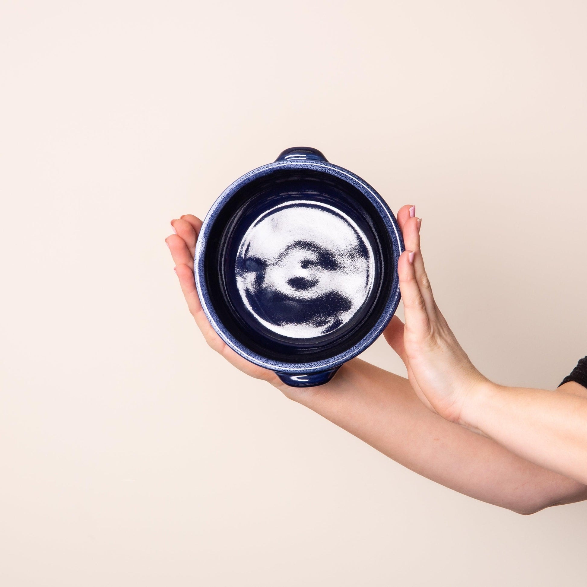 Deep Ocean Blue with Sapphire Blue Speckled Rim 18cm Stoneware Ear Bowl - BESPOKE77