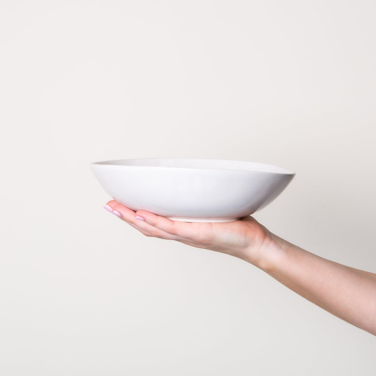 Off White Wonky Stoneware Oval Pasta Bowl - BESPOKE77