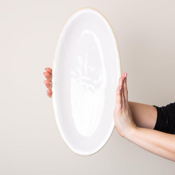 Off White Wonky Large Oval Serving Platter - BESPOKE77