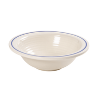 White Stoneware with Coloured Rim 24.5cm Pasta Bowl - BESPOKE77