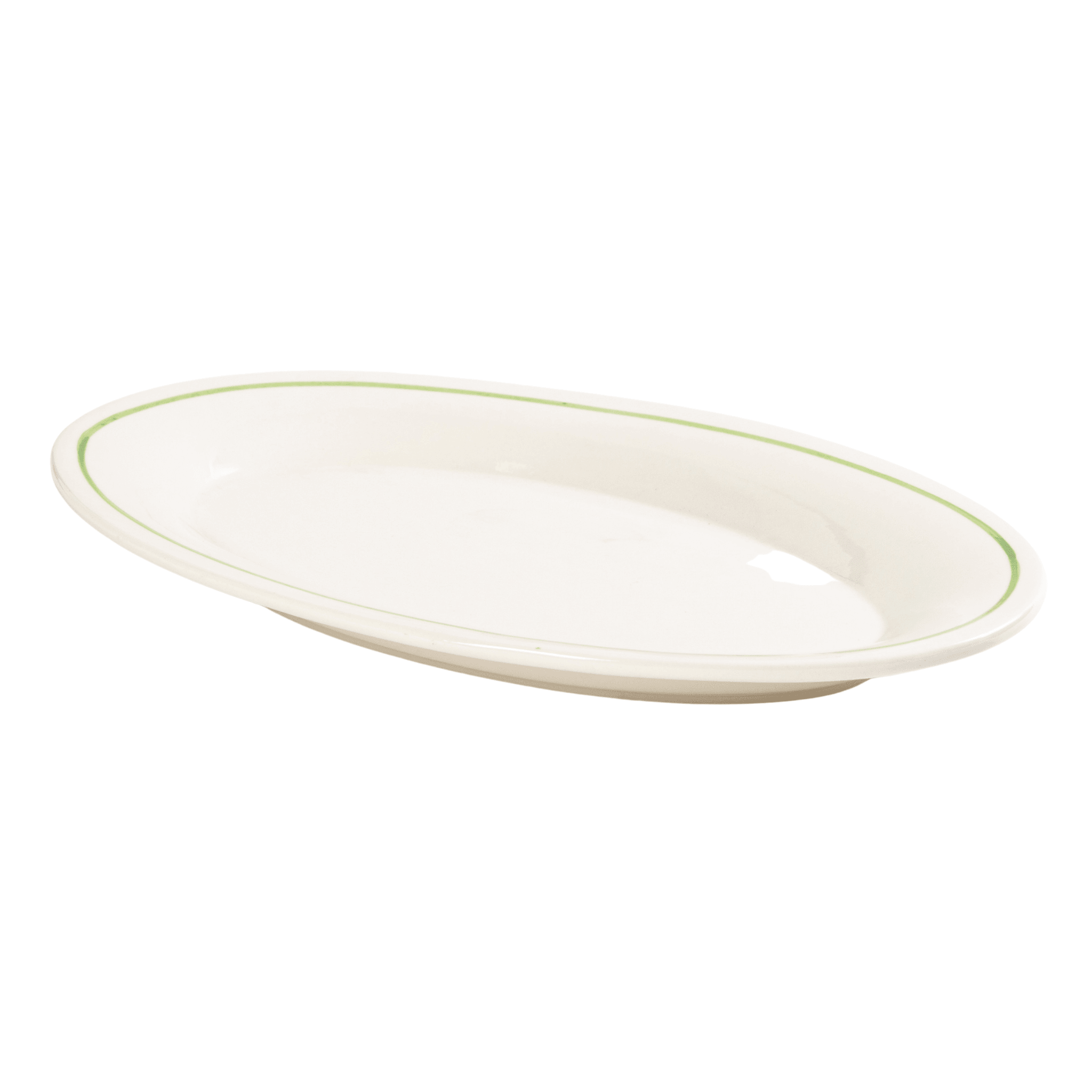 White Stoneware with Coloured Rim Oval Plate - BESPOKE77