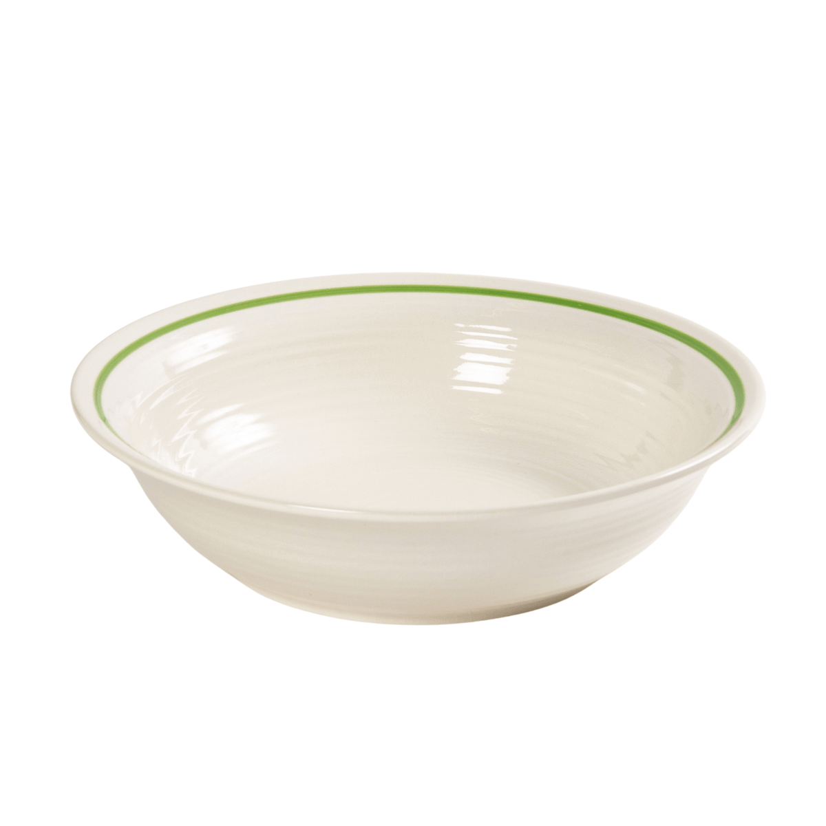 White Stoneware with Coloured Rim 27cm Large Pasta Bowl - BESPOKE77