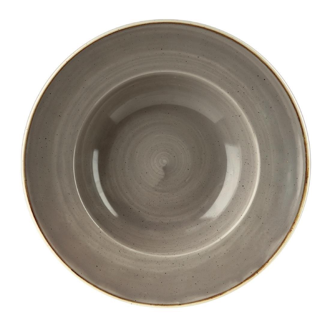 Churchill stonecast round wide rim bowl peppercorn grey 240mm - BESPOKE77