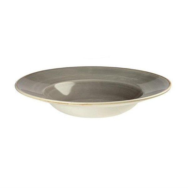 Churchill stonecast round wide rim bowl peppercorn grey 240mm - BESPOKE77