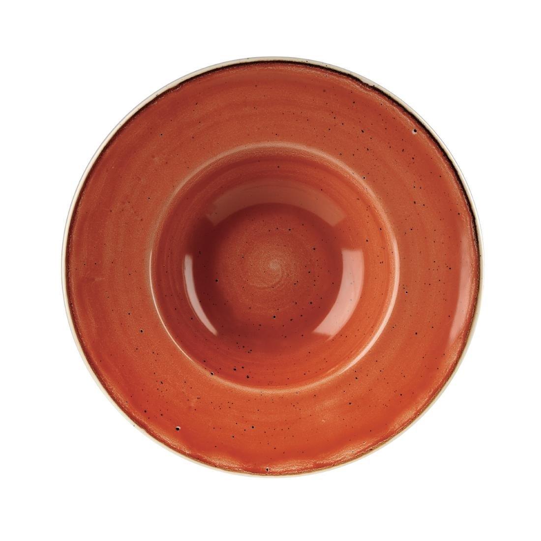 Churchill Stonecast round wide rim bowl spiced orange 239mm - BESPOKE77