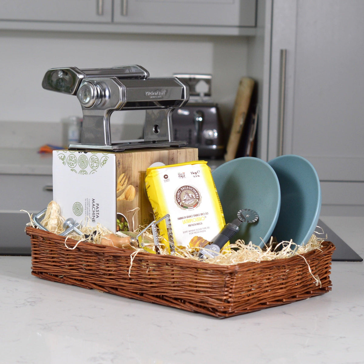 Deluxe Pasta Making Kit - Duck Egg Speckled Stoneware - BESPOKE77