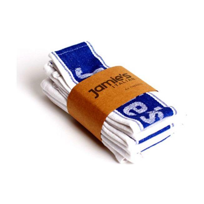 Jamie's Italian 4 Napkin Set - Blue & White - BESPOKE77