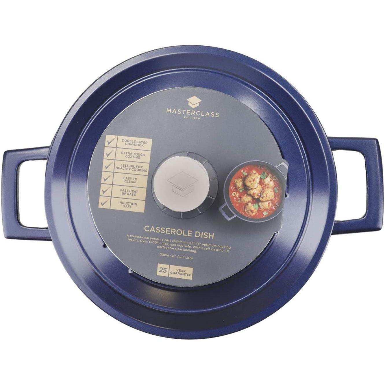 Metallic Blue Cast Aluminum Casserole Dish 2.5 Litre - BESPOKE77