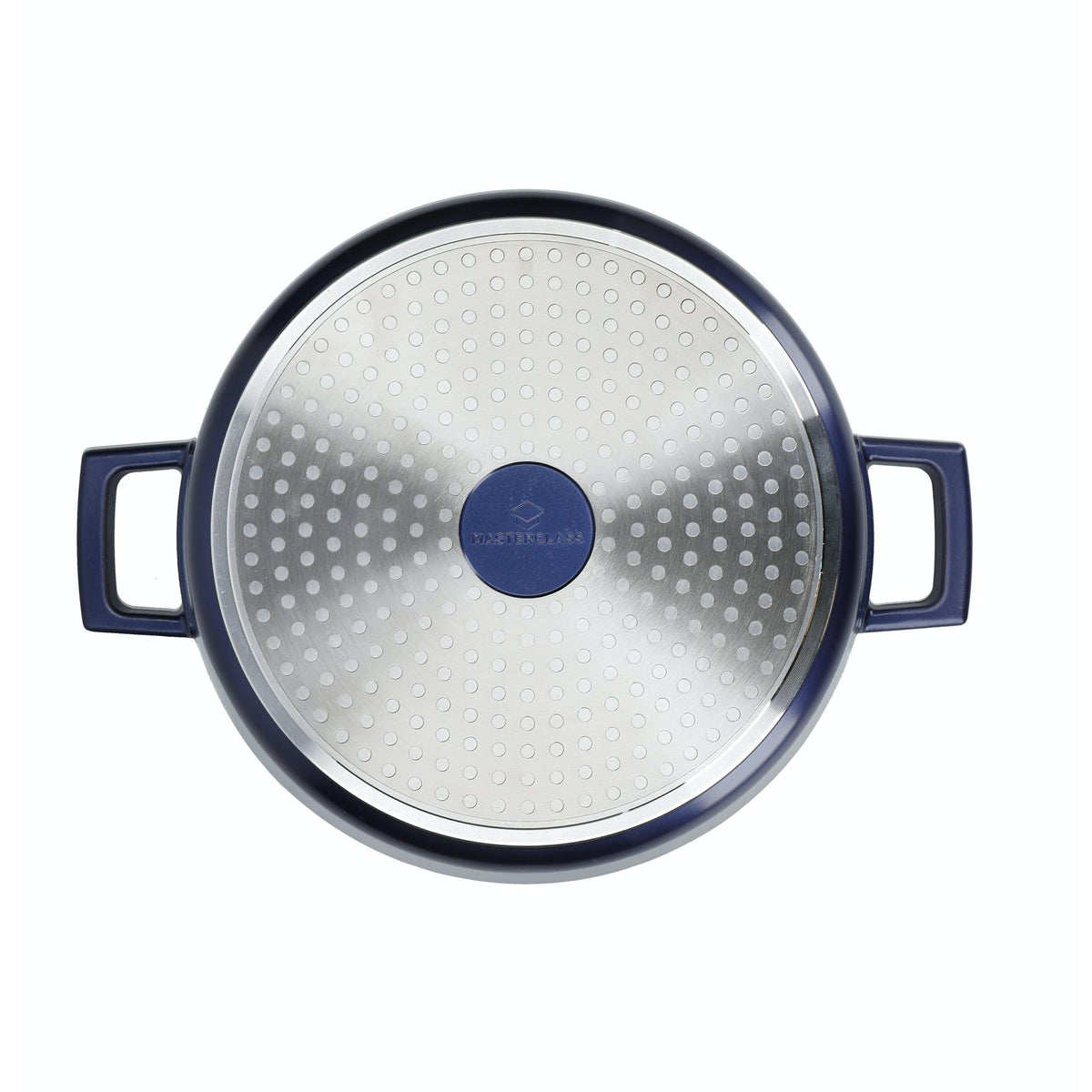 Metallic Blue Casserole Dish With Lid - Shallow 4 Litre - BESPOKE77
