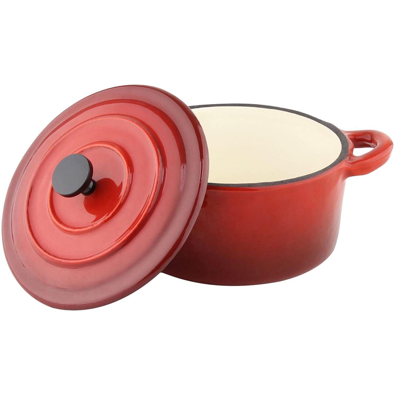 Round Cocotte, Red, Blk Knob (11cm Dia) - BESPOKE77