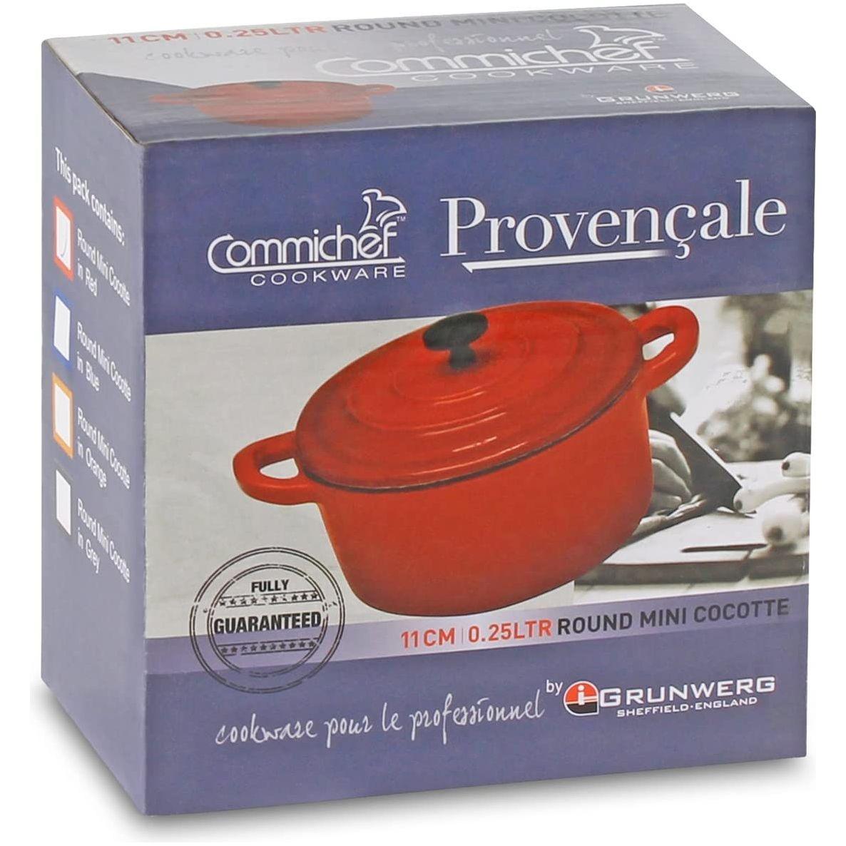 Round Cocotte, Red, Blk Knob (11cm Dia) - BESPOKE77