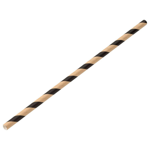 Paper Brown/Black Stripe Straw 8" (20cm) - BESPOKE77
