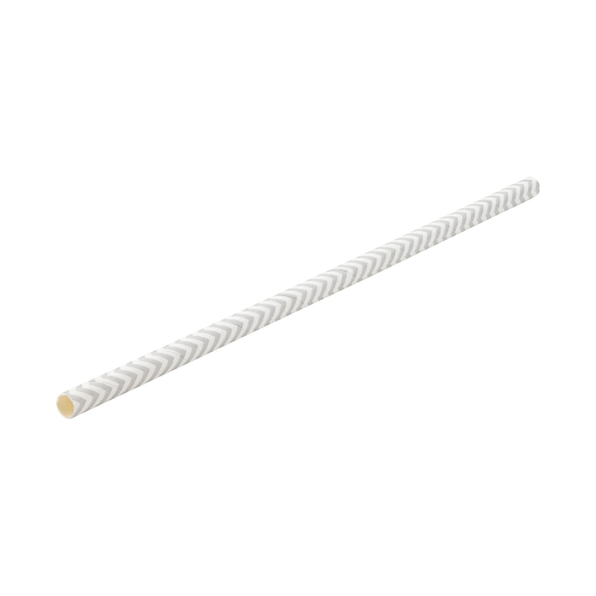 Paper Chevron Matt Silver Straw 8" (20cm) - BESPOKE77